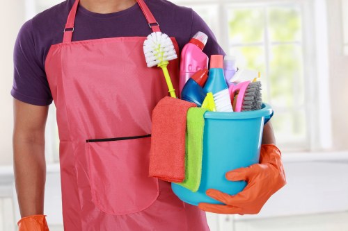 Commercial cleaning team working in a Kentishtown office building