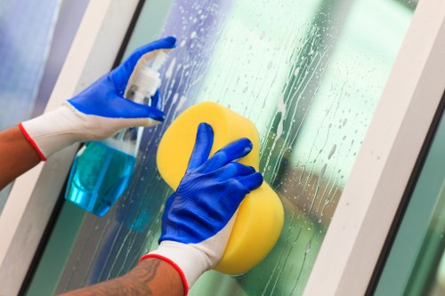 Communal entrance cleaning in a Kentishtown apartment block