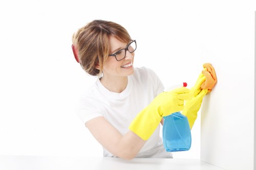 Detail cleaning of kitchen surfaces after construction work in Kentishtown
